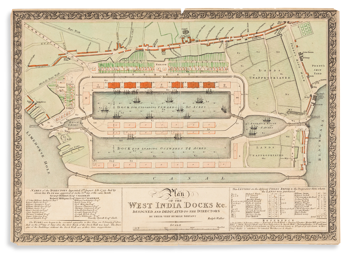 WALKER, RALPH. Plan of the West India Docks &c.